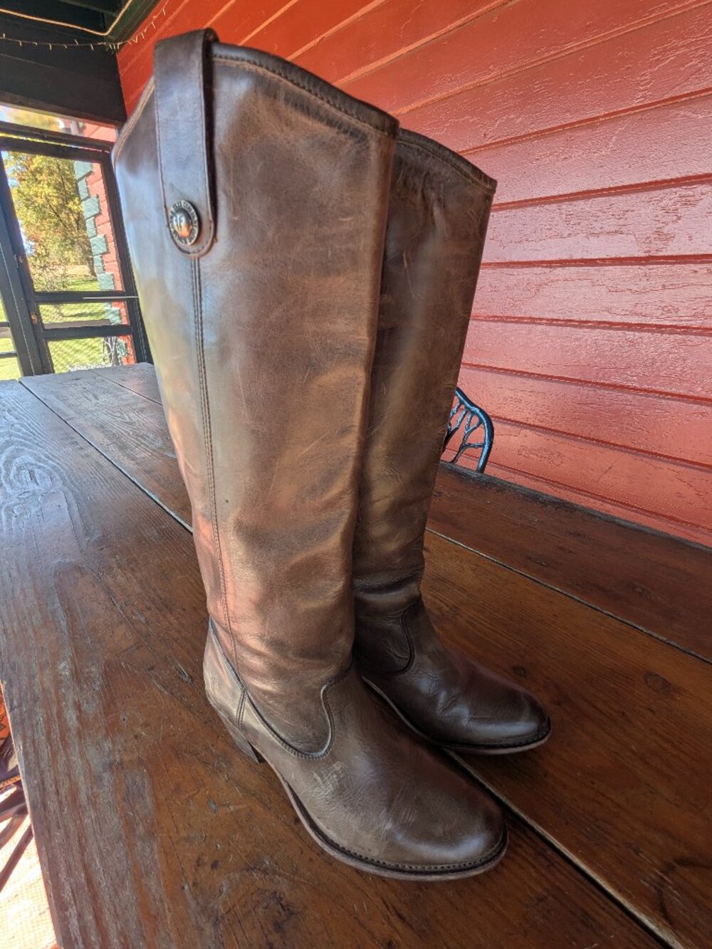 Frye leather "Jackie" knee high boots